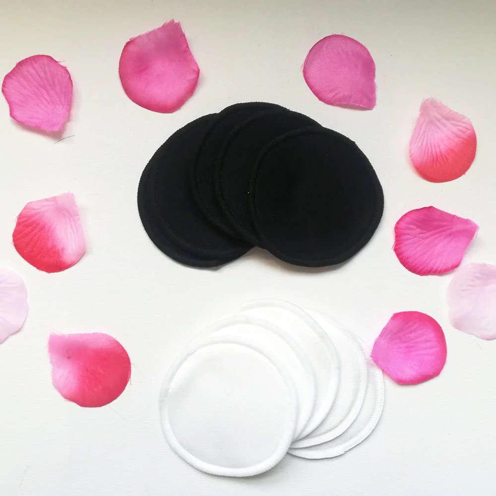 Reusable Bamboo round cotton face pads -Black & White - Image 2