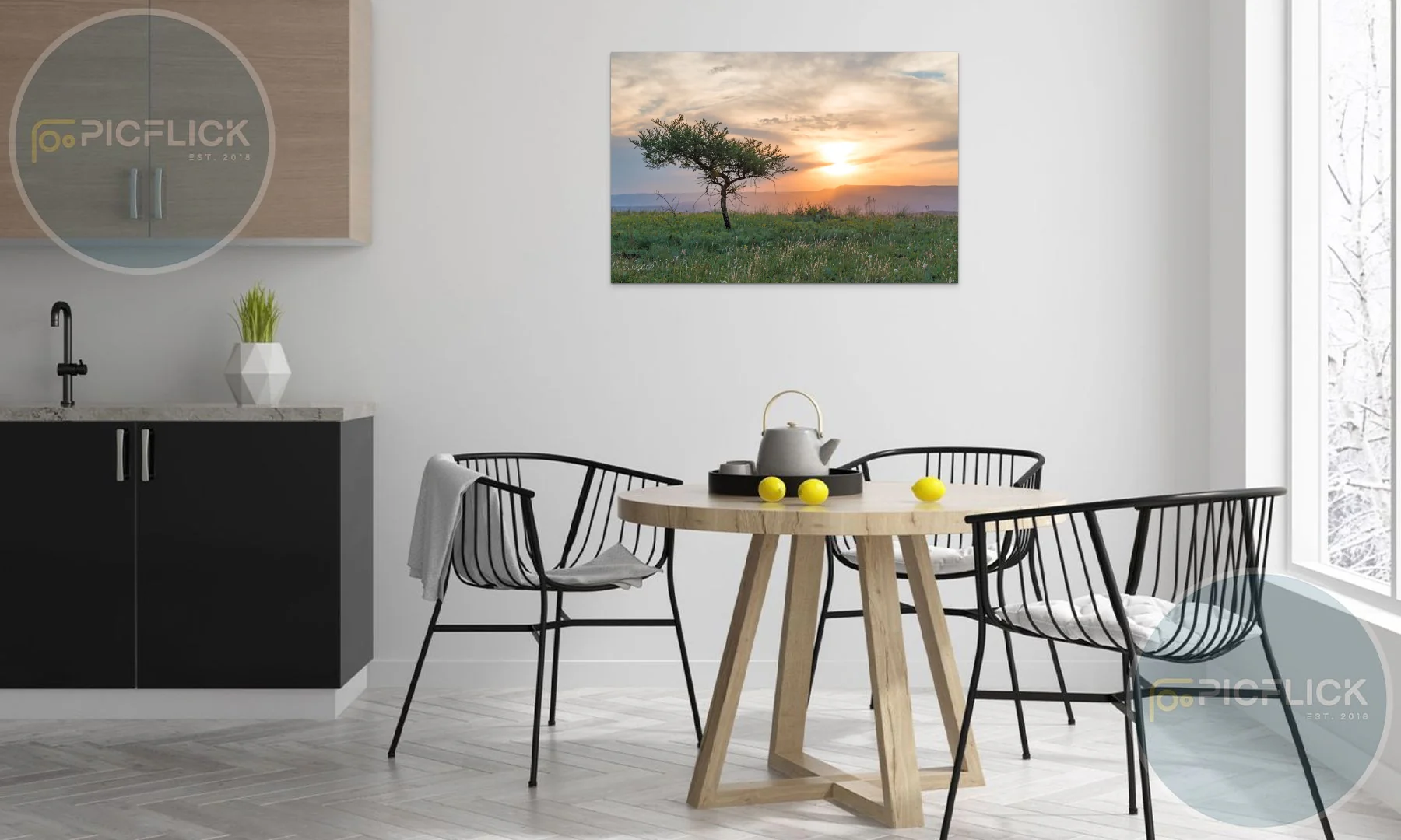 Vanilla sunset in green fields
